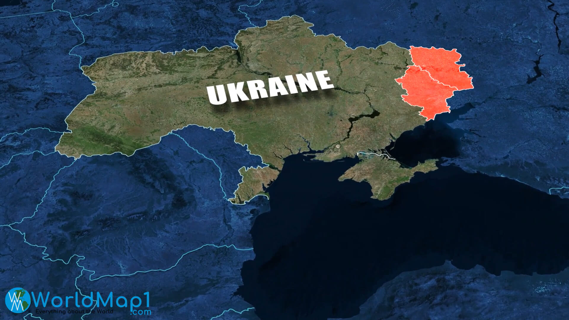 Karte der Ukraine und des Donbass